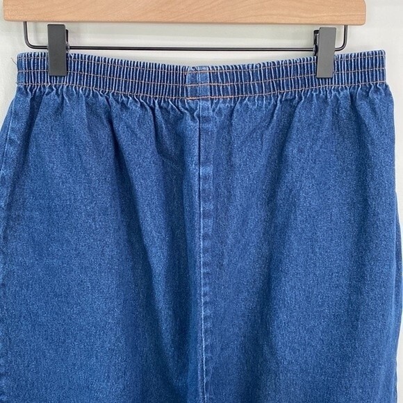 Blair Tapestry Hem Pull On High Waist Crop Jean Relaxed Fit Straight Tapered Leg - Picture 6 of 16